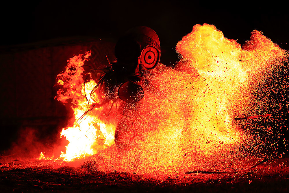 Debris explosion with Baining Fire Dancer